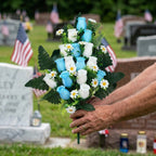 Cemetery flowers memorial rose bouquets with bundle for gravesite decoration by IPOPU