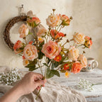Rose & daisy bouquet UV resistant 2pcs arranged for 5 colors faux flower by IPOPU