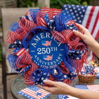 16" patriotic wreath for front door arranged for 250th 4th of july by IPOPU
