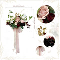 Burgundy & Dusty Pink Rose Bouquet with Peony & Eucalyptus | Wedding Bridal Flowers