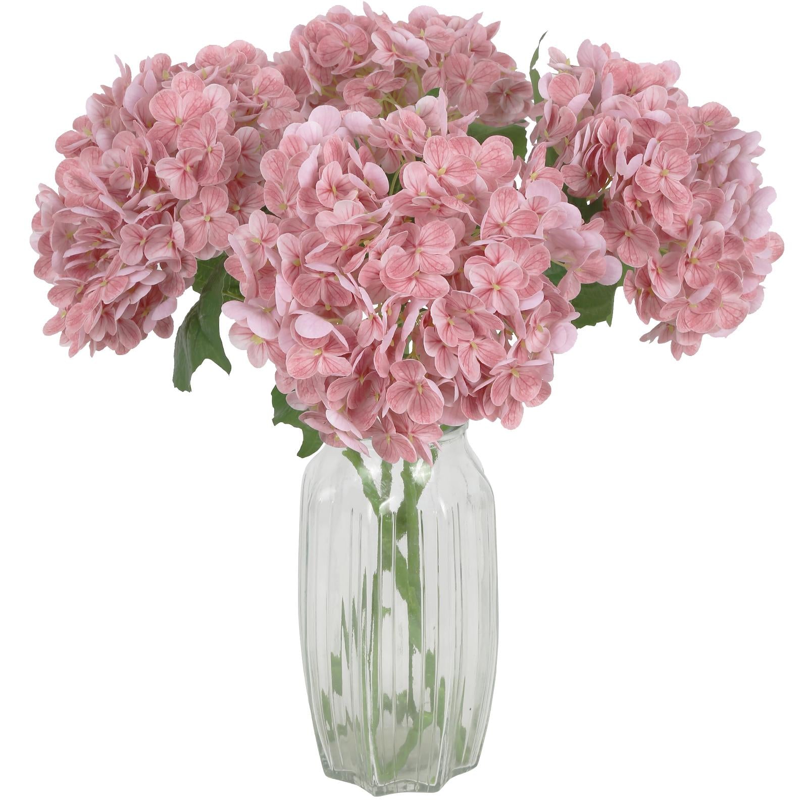Cameo brown real touch latex hydrangea 4pcs 21 inch for wedding centerpiece home decor