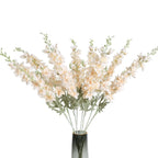 Champagne artificial delphinium larkspur 8pcs 33.5in long stem for tall vase wedding decor