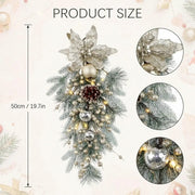 Champagne Gold Christmas Poinsettia Swag Wreath