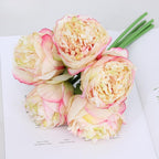 Champagne artificial peony flowers bridal bouquet wedding centerpiece home decor