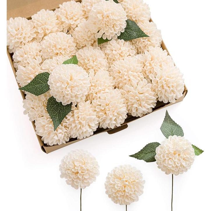 Champagne foam artificial flowers 25pcs for wedding centerpiece graduation baby shower party decor