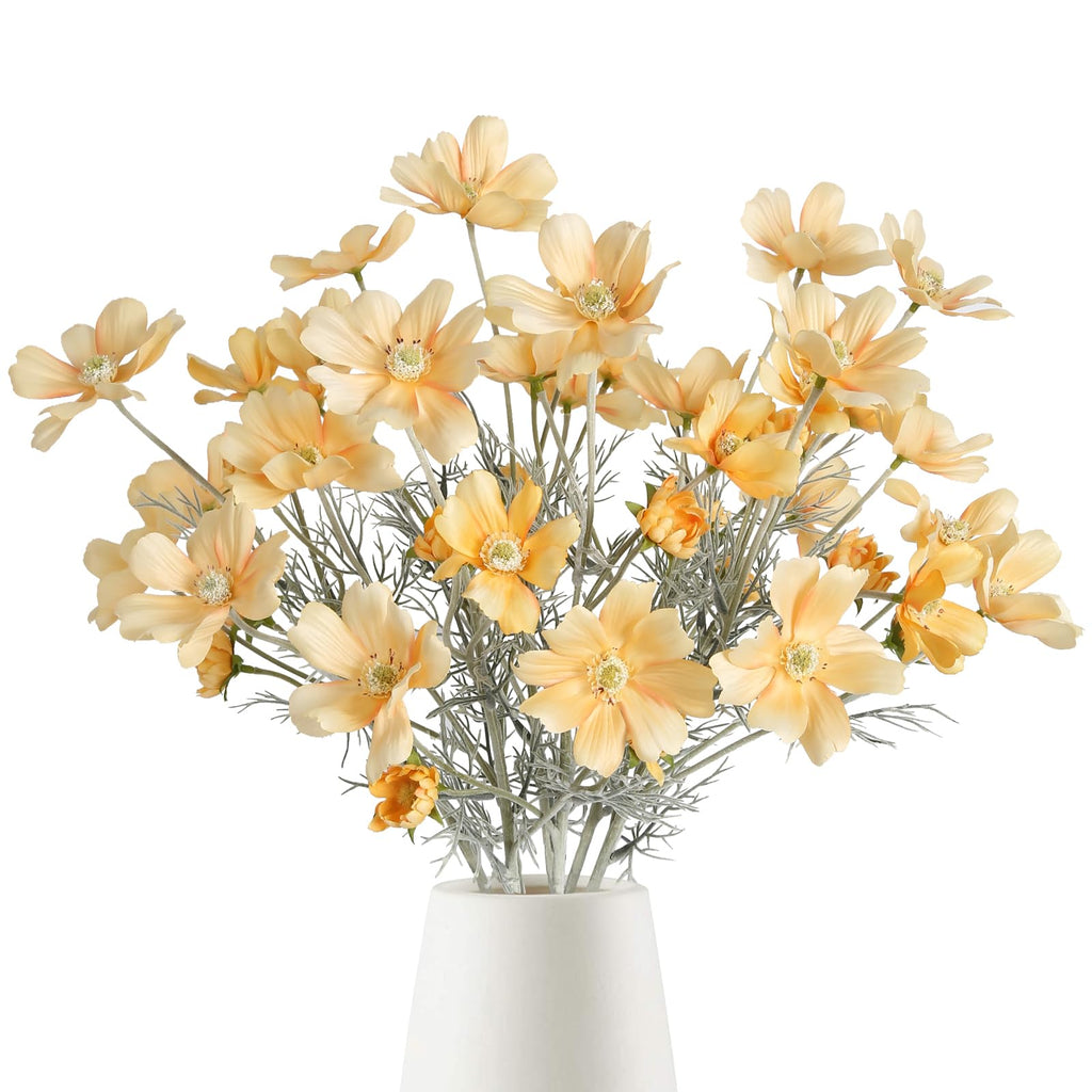Champagne artificial cosmos wildflowers 6pcs 24 inch for wedding party home kitchen decoration