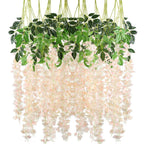 Champagne artificial wisteria vine garland 12pcs 3.6ft for wedding arch garden decor