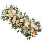 Champagne artificial rose peony swag garland with eucalyptus for wedding arch door decor
