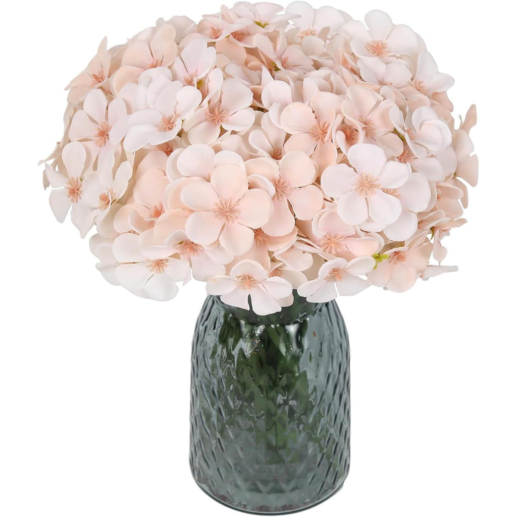 Champagne artificial hydrangea bouquet 4 packs 28 stems for wedding centerpiece baby shower decor