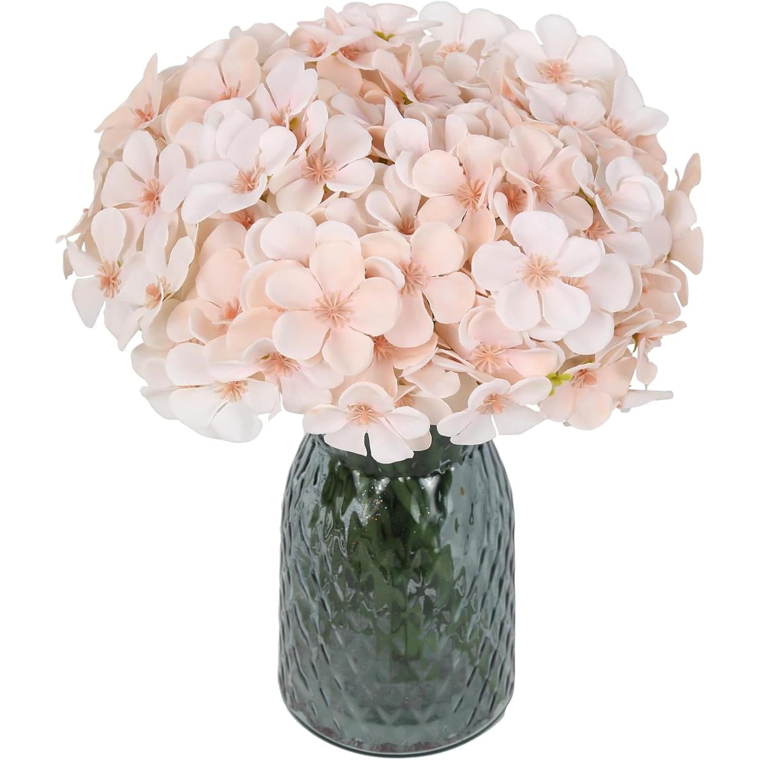 Champagne artificial hydrangea bouquet 4 packs 28 stems for wedding centerpiece baby shower decor