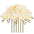 Champagne Velvet Orchid Flowers 6pcs 38 Inch Long Stem for tall vase wedding by IPOPU