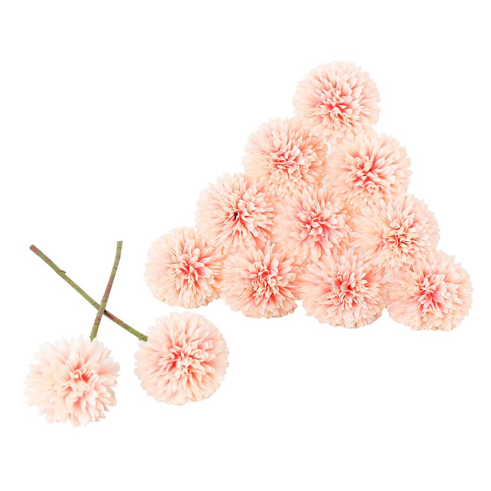 Champagne artificial chrysanthemum ball flowers 6pcs for wedding centerpiece party decor