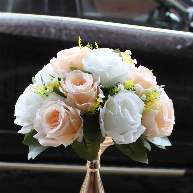 Champagne artificial flower ball centerpiece 2pcs for wedding table party backdrop home decor