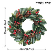 Christmas Floral Swag with Berries and Ribbon Bows – 27.56 in