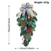 Christmas Floral Swag with Berries and Ribbon Bows – 27.56 in