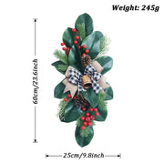 Christmas Floral Swag with Berries and Ribbon Bows – 27.56 in