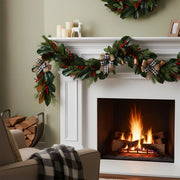 Christmas Floral Swag with Berries and Ribbon Bows – 27.56 in