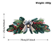 Christmas Floral Swag with Berries and Ribbon Bows – 27.56 in