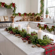 Norfolk Pine Candle Ring Wreath – 10in, Set of 4 or 6