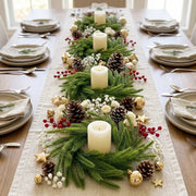 Norfolk Pine Candle Ring Wreath – 10in, Set of 4 or 6