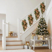 Christmas Hydrangea Teardrop Swag with Gold Ornaments & Berries
