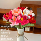 Color mix crochet flowers handmade bouquet decorative floral arrangement room anniversary gift