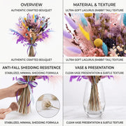 Purple Pampas Grass & Millet Dried Boho Bouquet – 17in