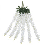 Wisteria Hanging Flowers Dense Faux Vine Garland 2pcs | 6 Colors for Wedding Arch Backdrop Home Party & Wall Decor