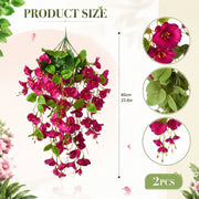 Artificial Hanging Fuchsia Bush – Deep Rose, Set of 2, 60cm