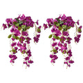 Dark pink UV resistant artificial hibiscus hanging flowers 2pcs for porch patio yard spring summer decor