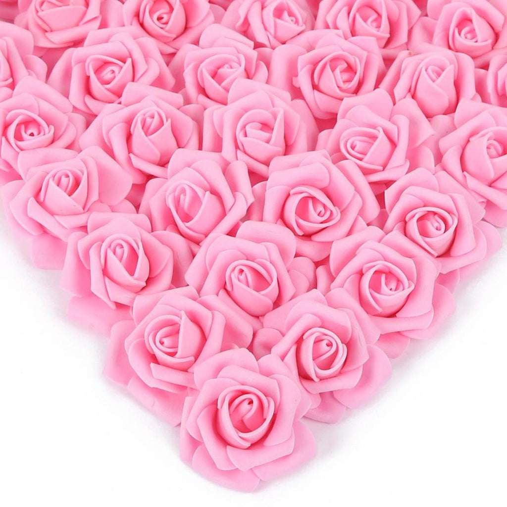 Dark pink artificial stemless foam rose heads 200pcs for wedding DIY party home decor