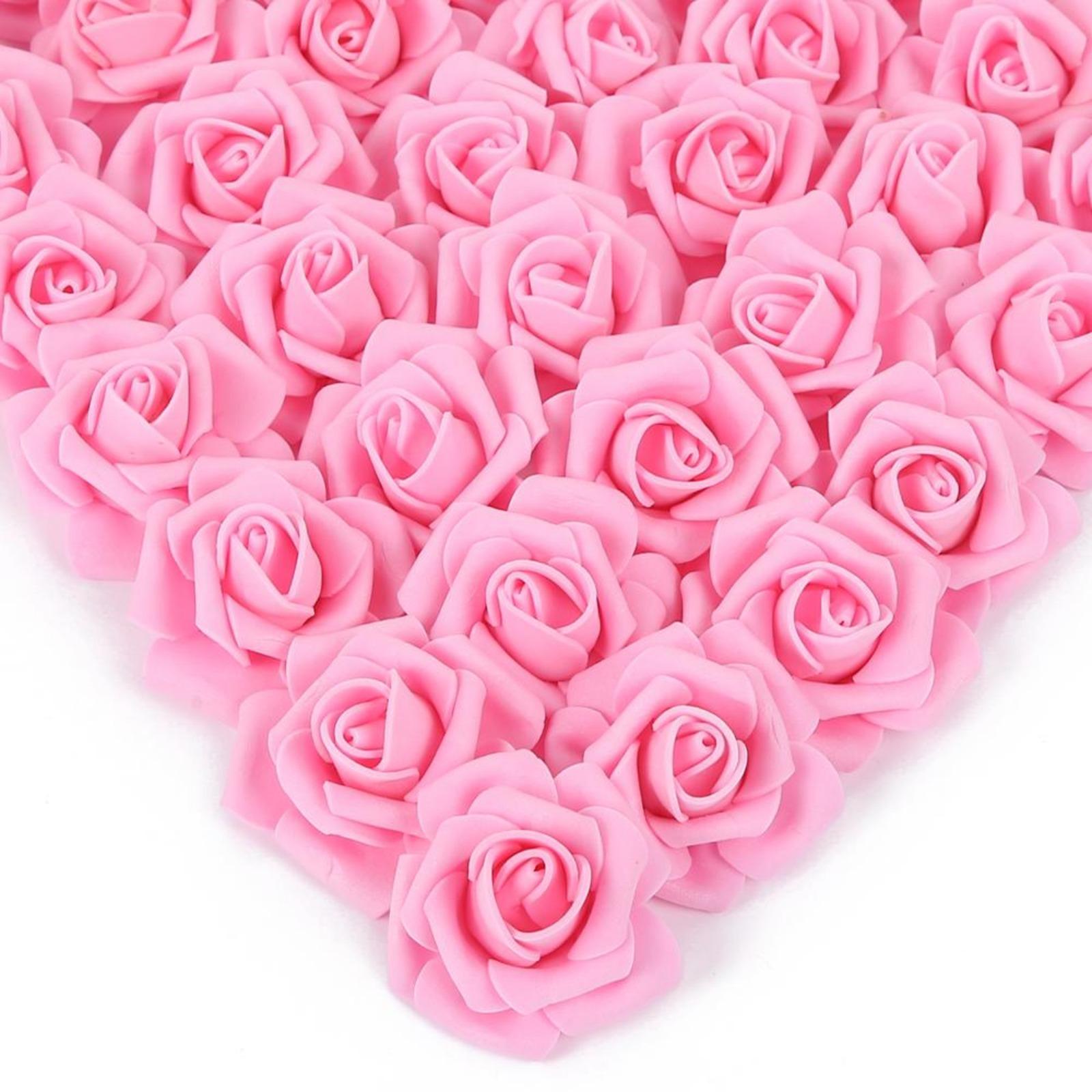 Dark pink artificial stemless foam rose heads 200pcs for wedding DIY party home decor