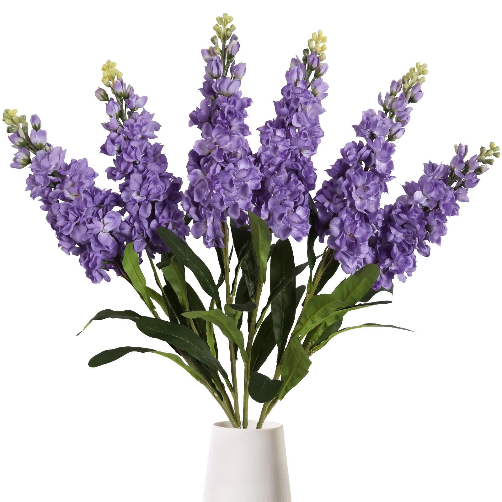 Dark purple artificial delphinium flowers 6pcs 34 inch long stem for tall vase wedding centerpiece decor