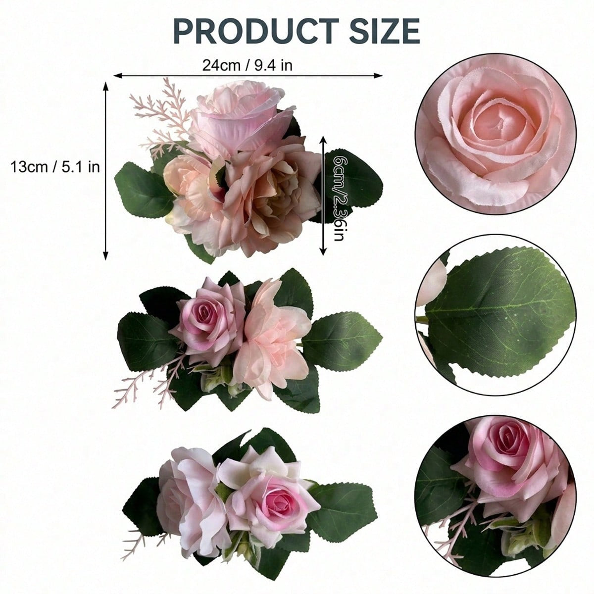 Cake Topper Flowers | 3PCS Pre-Made Floral Cake Decorations for Wedding Birthday Baptism Baby Shower
