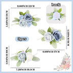 Cake Topper Flowers Set | 3PCS Faux Floral Cake Decorations for Wedding Birthday Baby Shower Anniversary