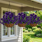 Artificial Pansy Flowers Outdoor Spring Flowers Pansies Wildflower UV Resistant Plants Faux Impatiens for Window Box Wedding Party Outside Garden Porch Decor