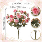 Rose & daisy bouquet UV resistant 2pcs bundle for 5 colors faux flower by IPOPU