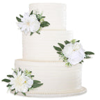 Cake Topper Flowers Set | 3PCS Faux Floral Cake Decorations for Wedding Birthday Baby Shower Anniversary