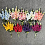Artificial Delphinium & Hyacinth Stems 22.4in 4pcs | Faux Flowers for Wedding Floral Arrangements Centerpiece Table & Home Decor in White Blue Purple Red