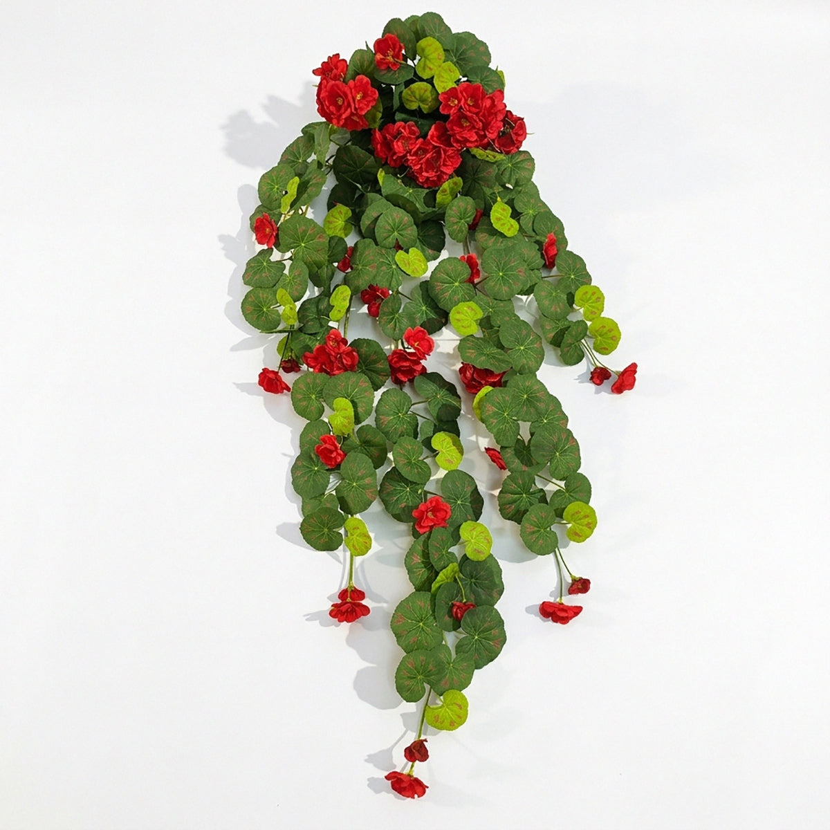 Artificial morning glory hanging flowers red faux vine plants for outdoor porch patio garden fence indoor home wedding arch decor