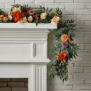 Burnt Orange Eucalyptus Rose Garland – Fall, 6ft