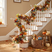 Artificial Fall Maple Leaf & Pumpkin Garland – 6ft