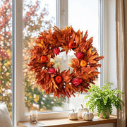 Maple Leaf Pumpkin Acorn Fall Wreath – Farmhouse, 18in