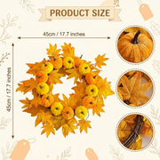 Pumpkin Maple Leaf Fall Wreath – Farmhouse, 18in