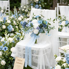 Dusty Blue Bridal Bouquet | Blue White Artificial Wedding Flowers Bride Bridesmaid