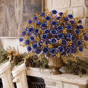 Galaxy Blue Purple Rose & Gold Berry Stems 20pcs Set