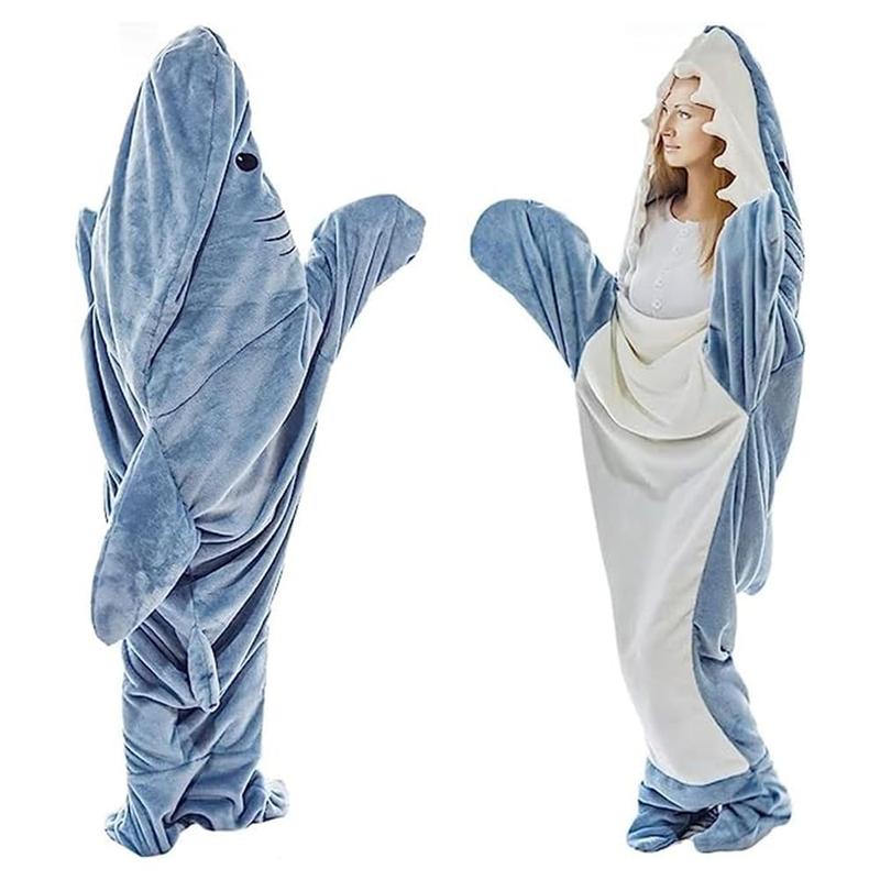 Shark Blanket Hoodie Adult, Wearable Shark Blanket Adult or Shark Sleeping Bag, Super Soft Cozy Flannel