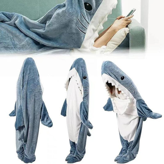 Shark Blanket Hoodie Adult, Wearable Shark Blanket Adult or Shark Sleeping Bag, Super Soft Cozy Flannel