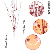 Glitter Red Berry Stem Picks – 20 Pcs, 17 in