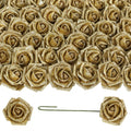 Gold glitter roses bouquet 50pcs with stems for DIY wedding Valentine's Day party home decor